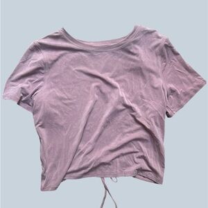 lululemon athletica Mauve Drawcord Crop Tee